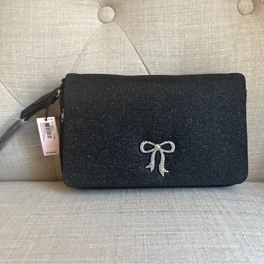 Victoria's Secret Black Clutch with Silver Bow